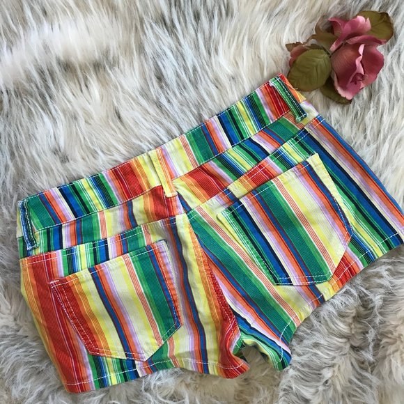 COPY - Something Trickie Multi-color Striped Shor… - Picture 2 of 4